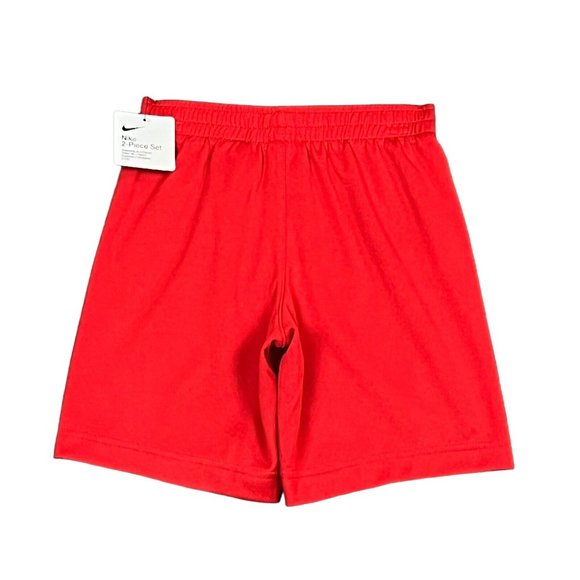 Nike Boys Sporty Logo Just Do it T-Shirt & Shorts Outfit Set Size 4 Blue/Red - Picture 9 of 13